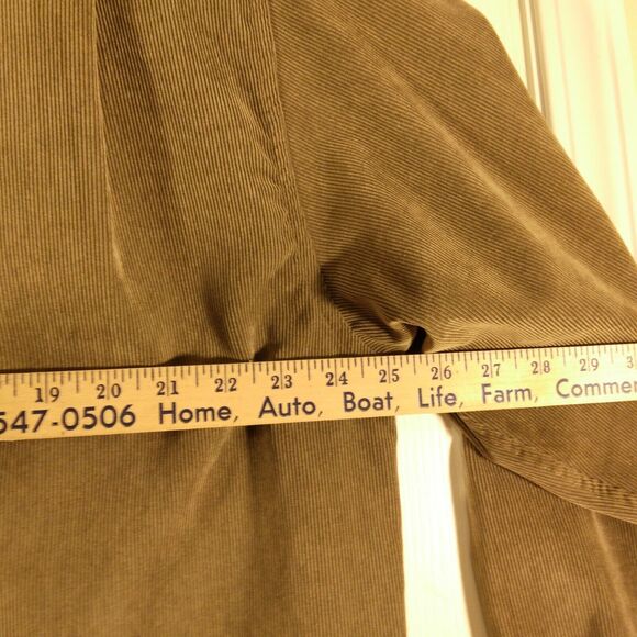 Basic Options corduroy shirt mens L Large olive green button long sleeve - Picture 4 of 8